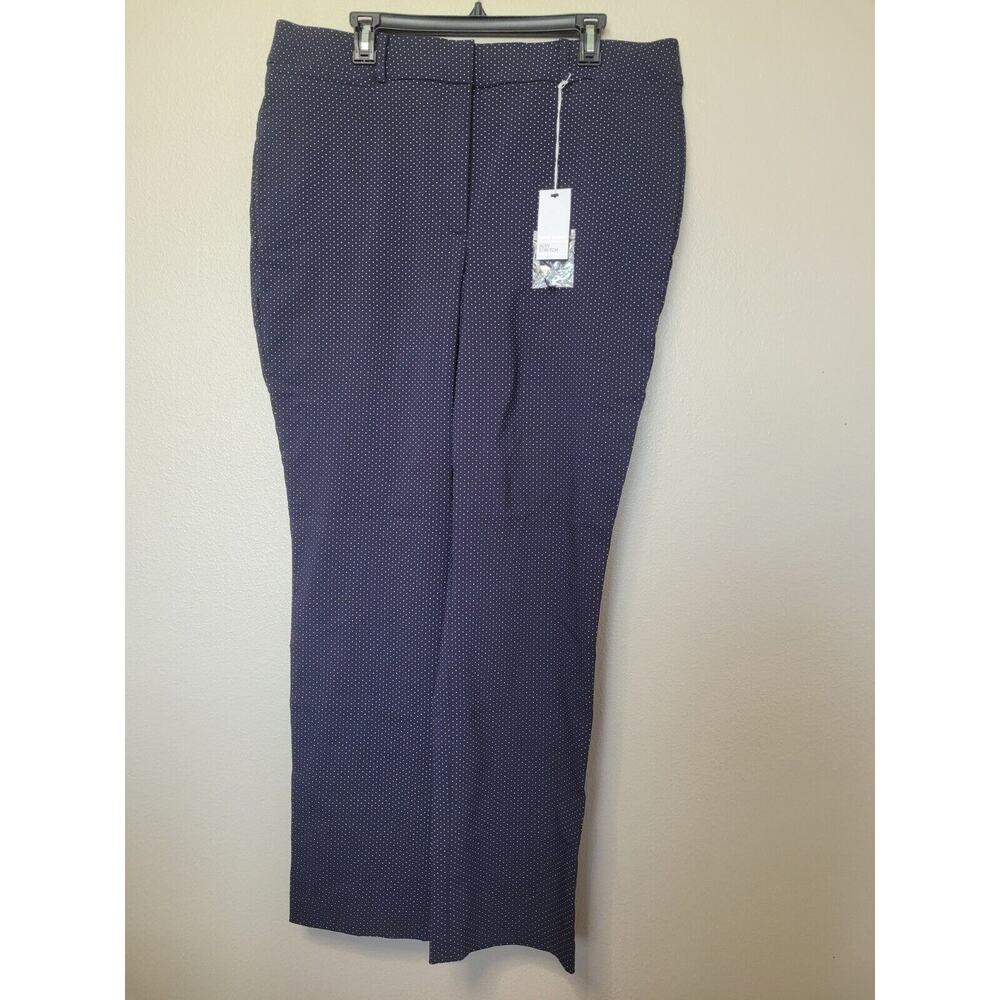 Navy & White Polka Dots Stretch Dress Pants Size 18R Tummy Control Plus Size NWT